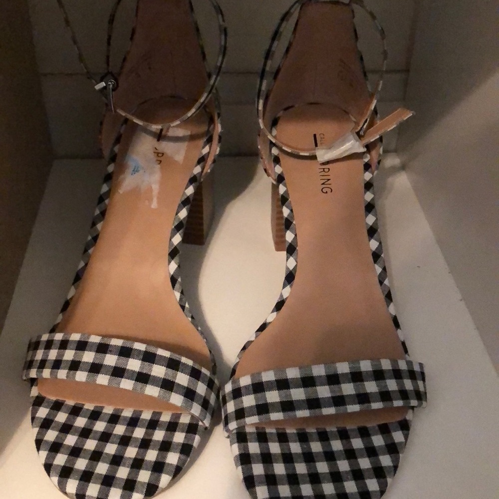 Call it spring ankle strap heels Gingham